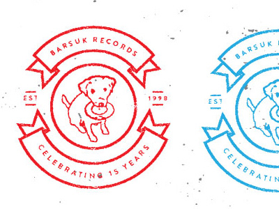 Barsuk Roughs anniversary badge banners barsuk dog seal stamp