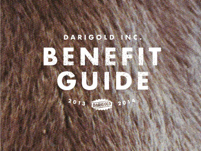 Darigold Benefit Guide Typography cows dairy darigold factory fur futura halftone industry map milk typography