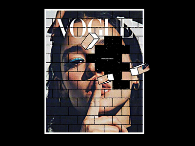 I'm Still Waiting For You To Look At Me, brick brick wall collage collage art halftone pop art poster screenprint space typography vogue void