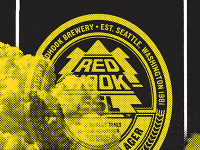 Redhook Extra Special Lager beer clouds gigposter halftone launch plane screenprint