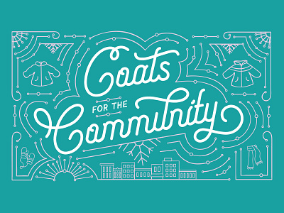 Coats for the Community illustration non profit typography