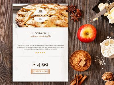 Free Apple Pie Widget apple bakery button food free freebie order pie psd ui ux widget