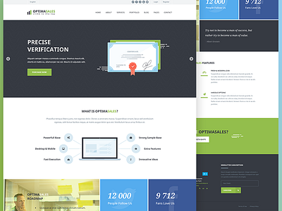 Optimasales Homepage flat homepage illustration landing page macbook optimization technology themeforest ui ux web web design