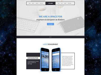 Avalon Homepage clean corporate flat landing page space technology themeforest ui ux web web design website