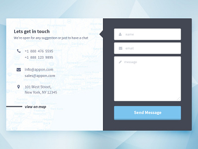 Contact button contact flat form gradient map message ui ui kit ux web design