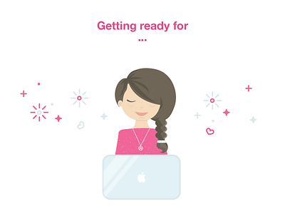 Getting Ready For ... design designer dribbble flat girl illustration macbook vector