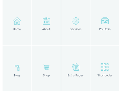 Allec Navigation Icons about blog flat icon illustration line portfolio services shop themeforest webdesign webpage