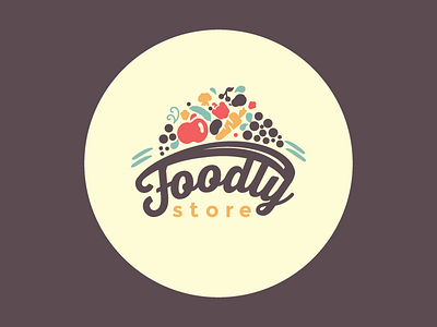 Foodly Logo brand brand identity branding festive food fruits logo market nutrition shop store vegetables