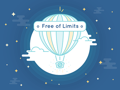 Free Of Limits airballoon icon illustration limits outline space stars vector