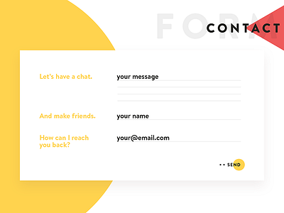 Contact Form contact contact form design pattern email form input personal website send ui ux webdesign website