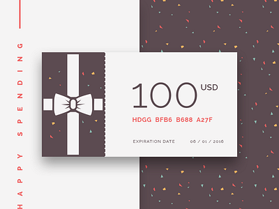 Foodly Gift Card bow confetti discount e commerce gift gift card present price shop tile ui ux