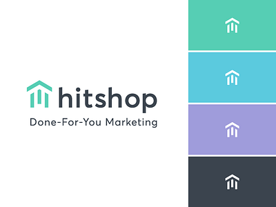 Hitshop Logo arrow brand identity branding growth logo logomark logotype marketing merchant shop startup