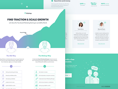 Hitshop Landing Page chart gradient graph growth hero landing page layout manager marketing ui ux website