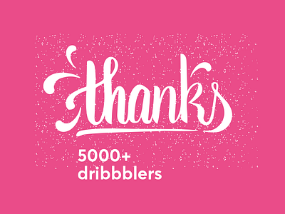 Thanks 5000+ Amazing People 5000 calligraphy dribbble followers graphic handwriting lettering thank you thanks typography