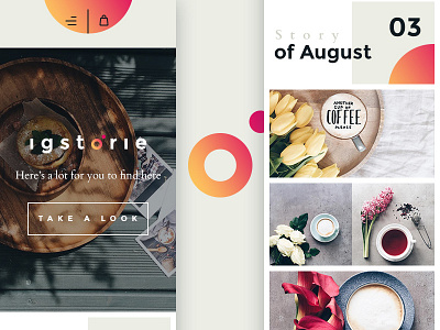 Igstorie Mobile WIP ecommerce gradient ios mobile photography shopify store theme ui ux