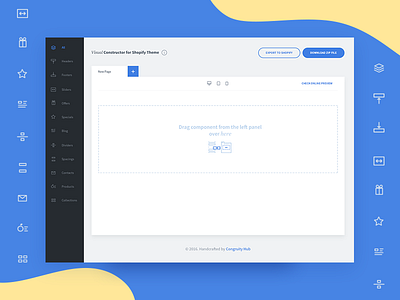Visual Constructor Interface admin builder constructor dashboard ecommerce icons interface shopify theme ui ux
