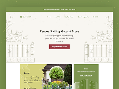 WIP Eleo Zaun antique blossom fence floral garden gate home illustration ui webdesign website