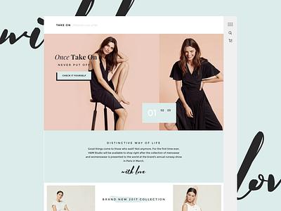 Take On Homepage Concept clothes ecommerce fashion fashion store homepage lookbook minimal online store shopify shopify theme typography vogue