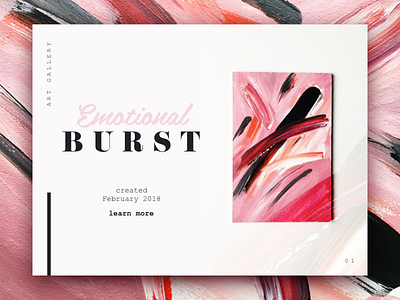 Artwork Vol.1 — Emotional Burst abstract acrylic painting artist card color elegant fine arts painting typography ui website