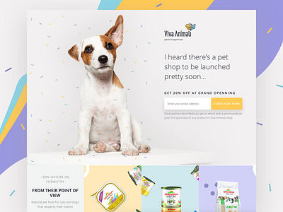 Pet Shop Landing Page confetti ecommerce landing page marketing site online shop pets shopify ui ux webdesign website