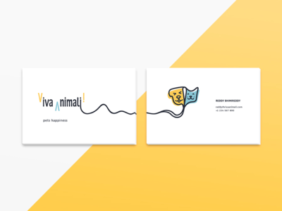 Viva Animali Business Cards brand brand identity branding business card card cat dog logo pet shop pets stationary swag