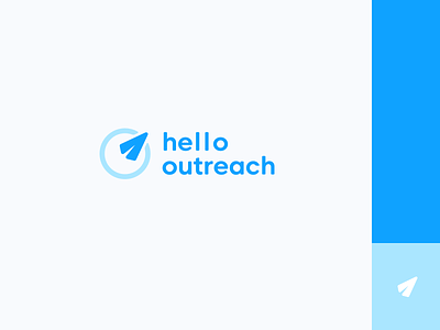 Hello Outreach Logo brand brand identity branding logo logomark logotype marketing company outreach paper flight real project strartup logo