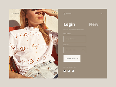 DD Login Ecommerce brands ecommerce elegant fashion feminine login online store registration shop signin store ui