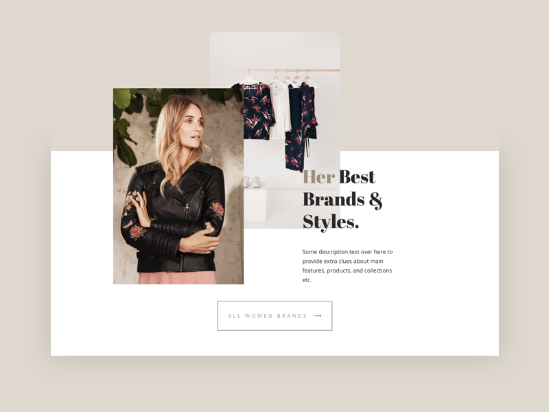 DD Special Category Ecommerce online store collection card homepage feminine lifestyle elegant fashion ecommerce shop store ui