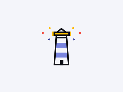 Lighthouse dots geometric illustration icon illustration light lighthouse minimal icon