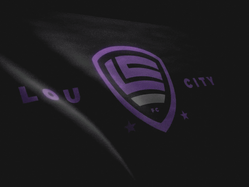 Lou City FC Flag Gif 3d animation 3d design b3d badge design blender logo logo design motion design soccer badge