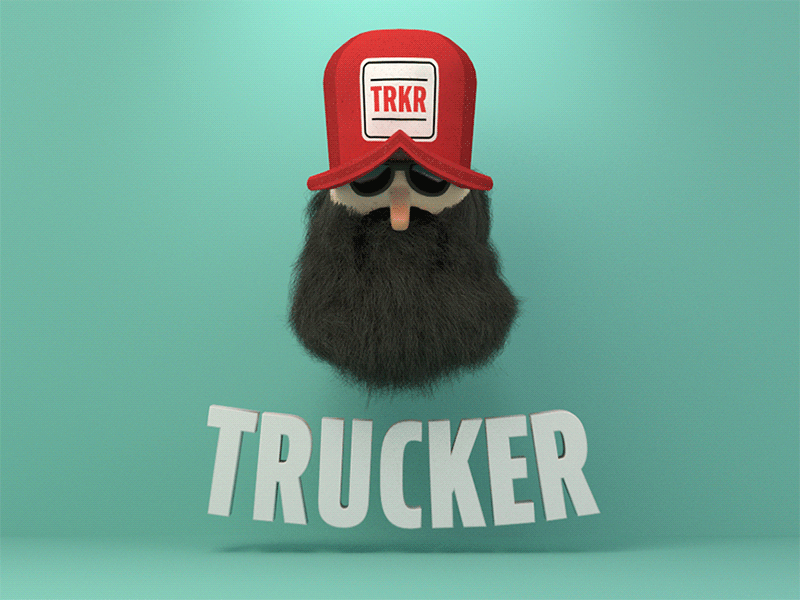 Trucker Animation 3d blender character hair