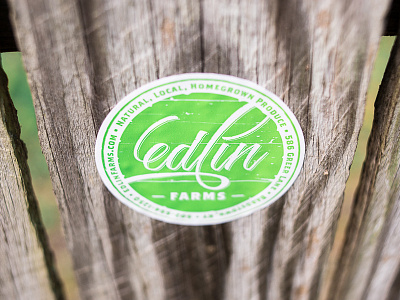 Edlin Farms Logo branding design identity logo sticker