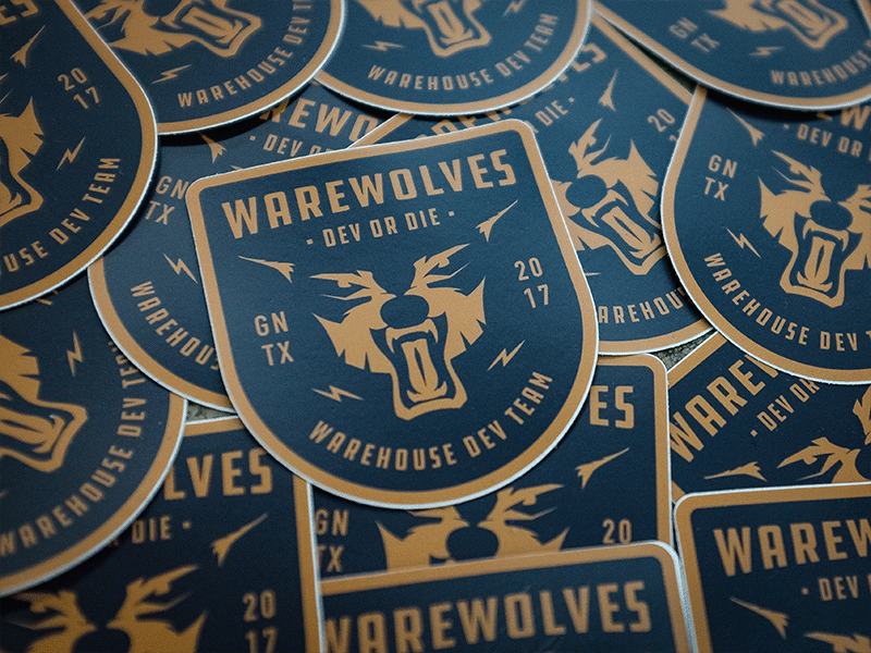 Warewolves Sticker badge design graphic design sticker design wolf badge wolf logo