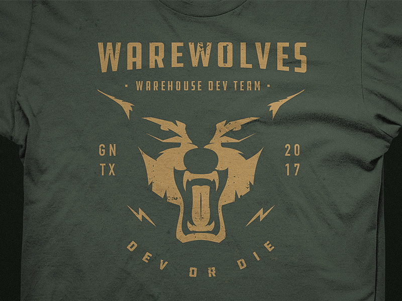 Warevolves Shirt Design design shirt design wolf badge design graphic design