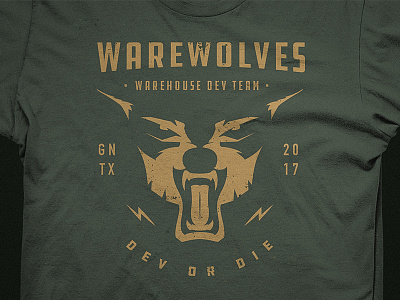 Warevolves Shirt Design badge design design graphic design shirt design wolf