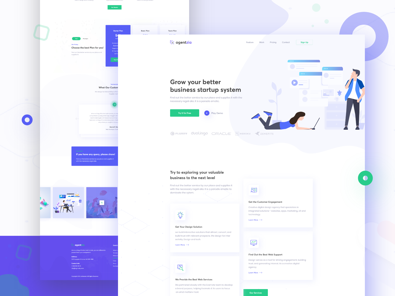 Agency Home Page by Tarik Eamin on Dribbble