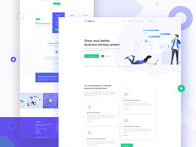 Agency Home Page animation app branding color design first shot flat illustration isometric landing page logo minimal typography ui ux vector web website