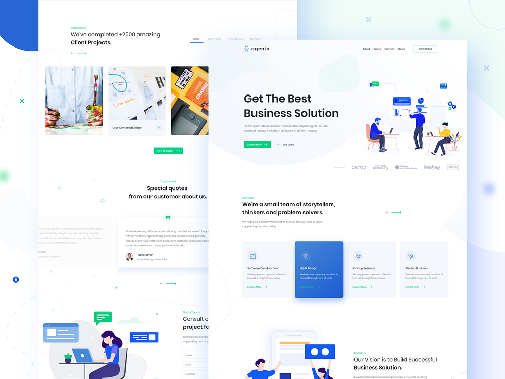 Digital Agency Landing Page by Tarik Eamin on Dribbble