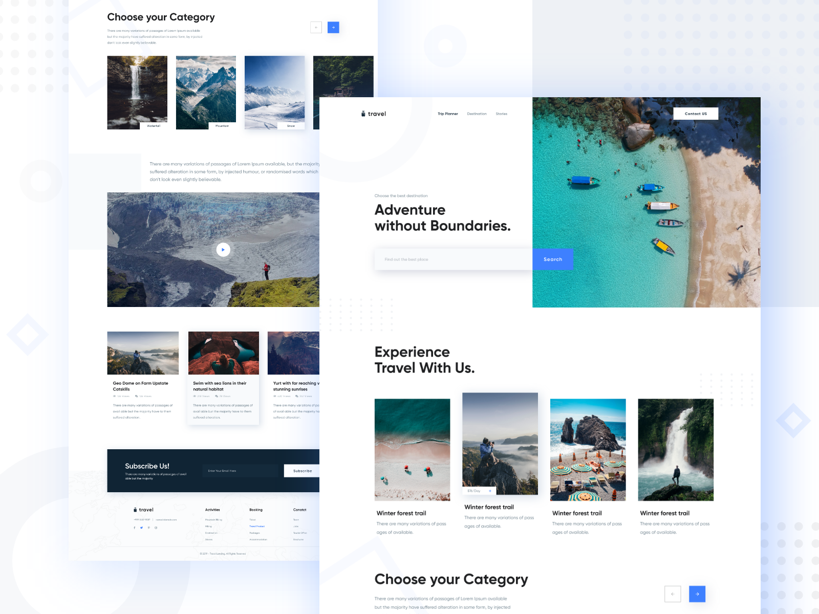 Travel Site Concept - Landing by Tarik Eamin on Dribbble