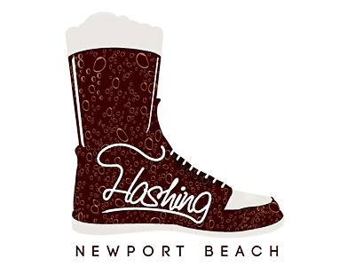 Hashing beer design illustration logo running shoe vector