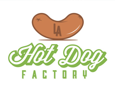 LA Hotdog Factory logo design hotdog la illustration