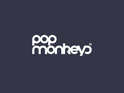 Pop Monkeys - POP/POS Company branding custom type design logo monoline typography vector