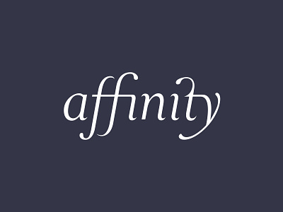 Affinity - Beauty product branding beauty branding custom type design ligatures logo serif typography vector