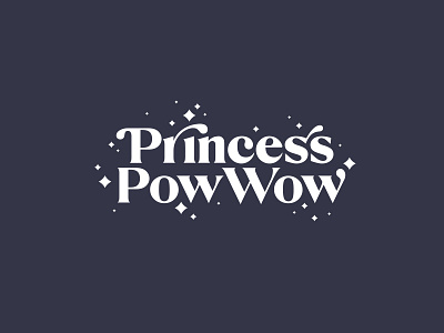 Princess Pow Wow - Identity for teepee themed sleep-overs branding design teepee typography vector