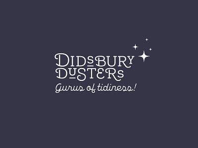 Didsbury Dusters - Identity for a local cleaning company branding custom type design logo monoline stars typography vector