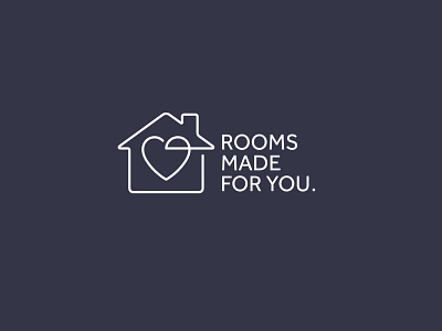 Rooms Made For You - Identity for home improvement products branding design heart home house icon illustration logo monoline typography vector