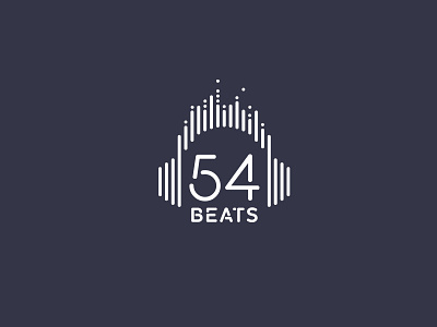 54beats - Identity for a local DJ and lightshow branding design equalizer icon illustration logo monoline stencil typography vector