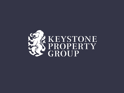 KPG - Identity for a property investment company branding design icon investment keystone lion logo property shield stencil typography vector