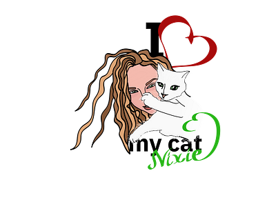 Illustration "I love My Cat" cat design graphic design illustrator