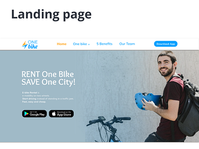 UI/UX & Graphic design - App & Landing page electric bike healthy landingpage lifestyle logo logodesign ui uiux ux